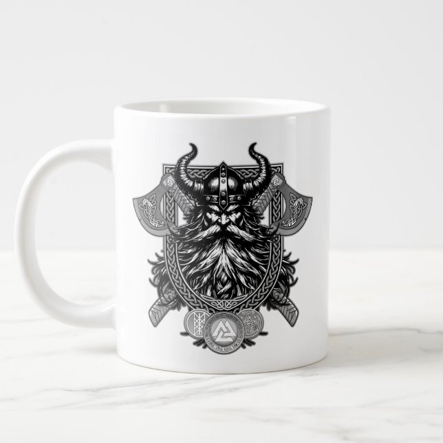 Caneca De Café Grande Guerreiro Viking Odin (Esquerda)