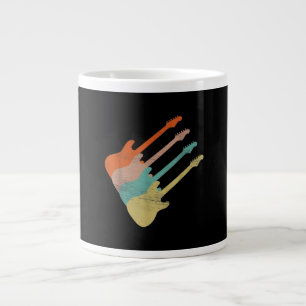 Caneca De Café Grande Guitar Lover   Violão elétrico Vintage