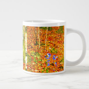 Caneca De Café Grande Gustav Klimt Birch Trees