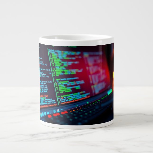 Caneca De Café Grande Hackeando (Frente)