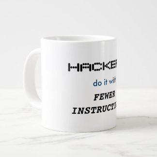 Caneca De Café Grande "Hackers fazem isso com menos instruções" Mug