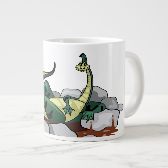 Caneca De Café Grande Hadrosaurus Relaxando Em Uma Jacuzzi. (Frente Esquerda)