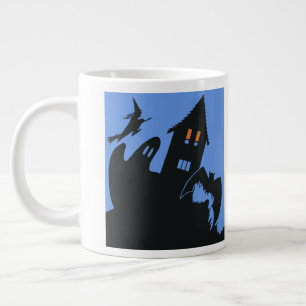 Caneca De Café Grande Halloween Antigo, Casa Assombrada Assustadora e Br