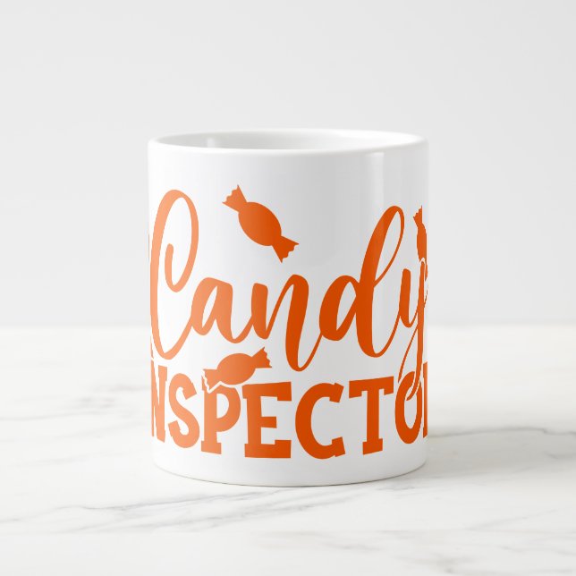 Caneca De Café Grande Halloween Candy Inspetor (Frente)