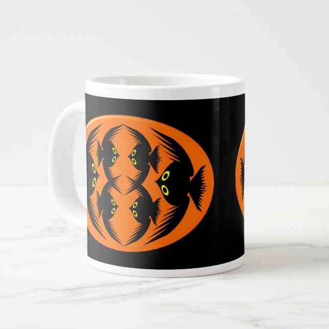 Caneca De Café Grande Halloween Crows Mug (Frente Esquerda)