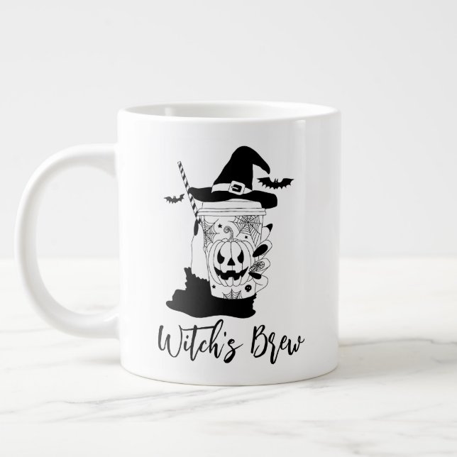 Caneca De Café Grande Halloween de bruxa (Esquerda)