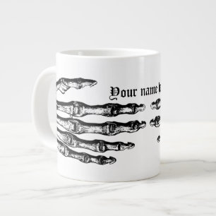 Caneca De Café Grande Halloween do esqueleto divertido