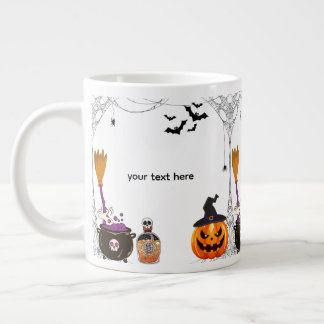 Caneca De Café Grande halloween editável