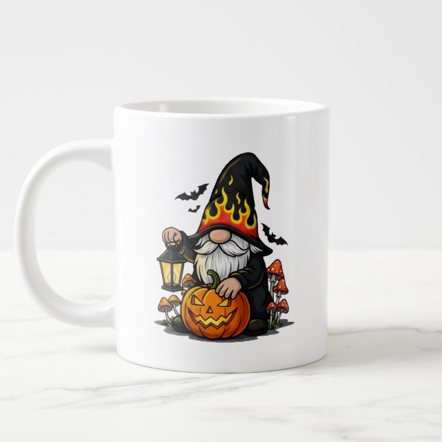 Caneca De Café Grande Halloween Gnome Jumbo Specialty Mug (Esquerda)