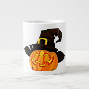 Caneca De Café Grande Halloween Jack-O-Lantern-Witch Mug
