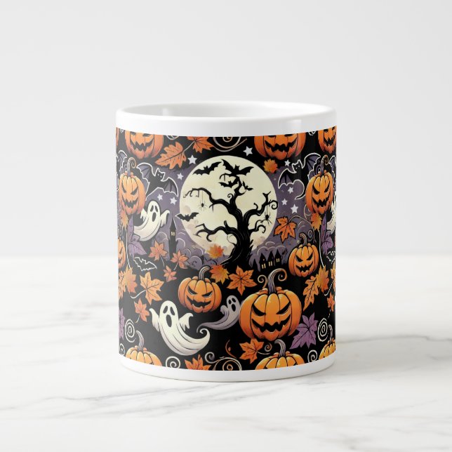 Caneca De Café Grande Halloween/outono/outono (Frente)