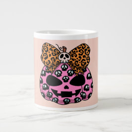 Caneca De Café Grande Halloween, Padrão de Caveira, Rosto de Abóbora, Mo