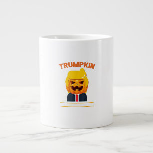 Caneca De Café Grande Halloween Trumpkin Engraçado Pumpkin Halloween