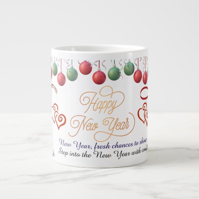 Caneca De Café Grande Happy New Year Mug – Premium Celebration design (Frente)