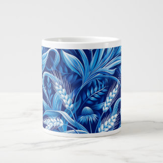 Caneca De Café Grande Harmonia de Grãos e Plantas Verdes