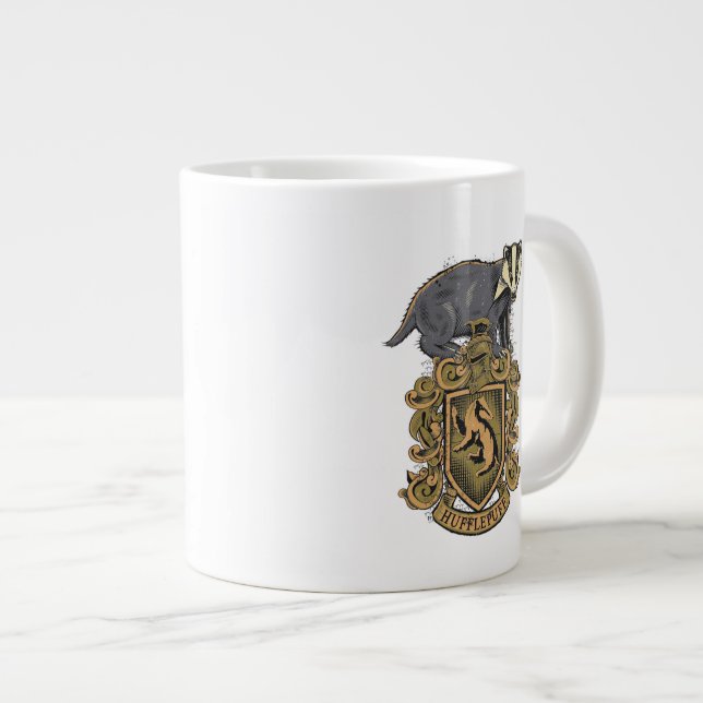Caneca De Café Grande Harry Potter| Descanso de Hufflepuff com Badger (Frente Esquerda)