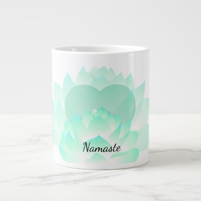 Caneca De Café Grande Heart Chakra Lotus Namaste Mug (Frente)