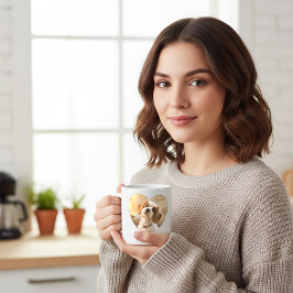 Caneca De Café Grande Heart-Shaped Dog Design – “Happiness on Four Paws”