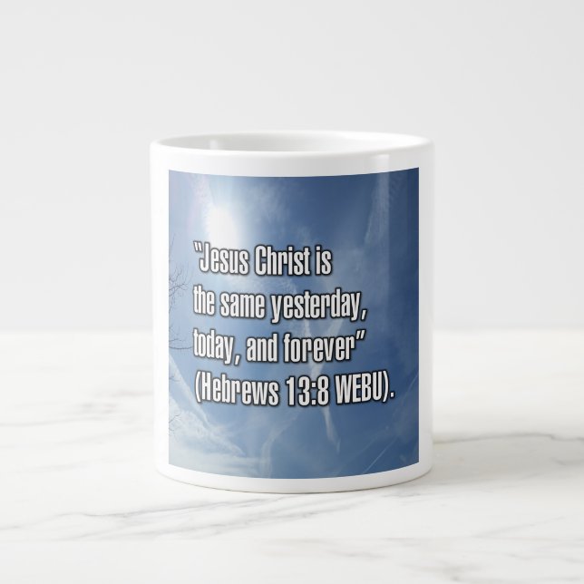 Caneca De Café Grande Hebreus 13:8 WEBU Mug (Frente)