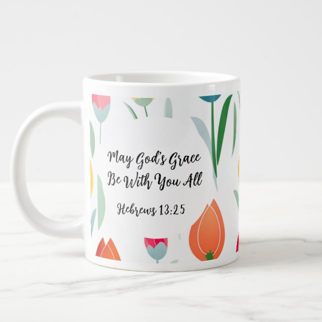 Caneca De Café Grande Hebrews 13:25 Coffee Mug (Esquerda)