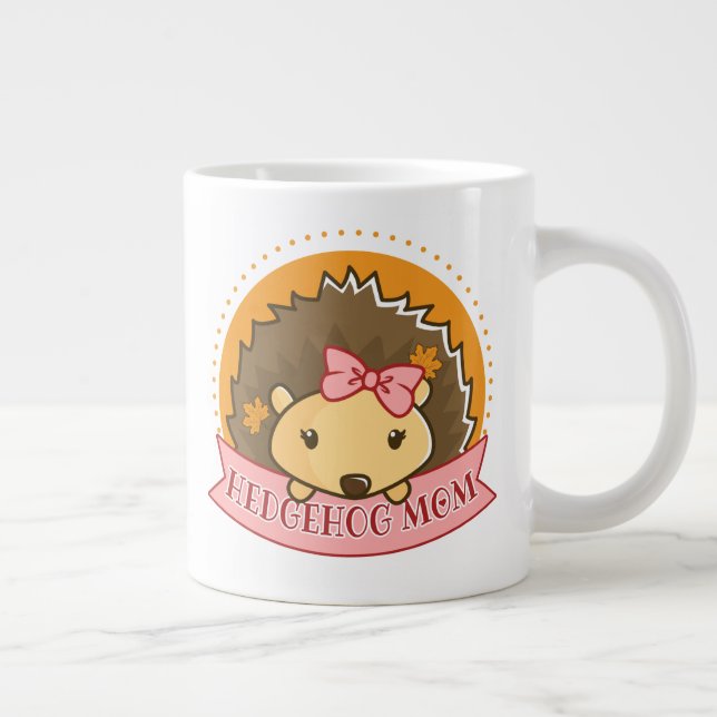 Caneca De Café Grande Hedgehog Mãe (Direita)