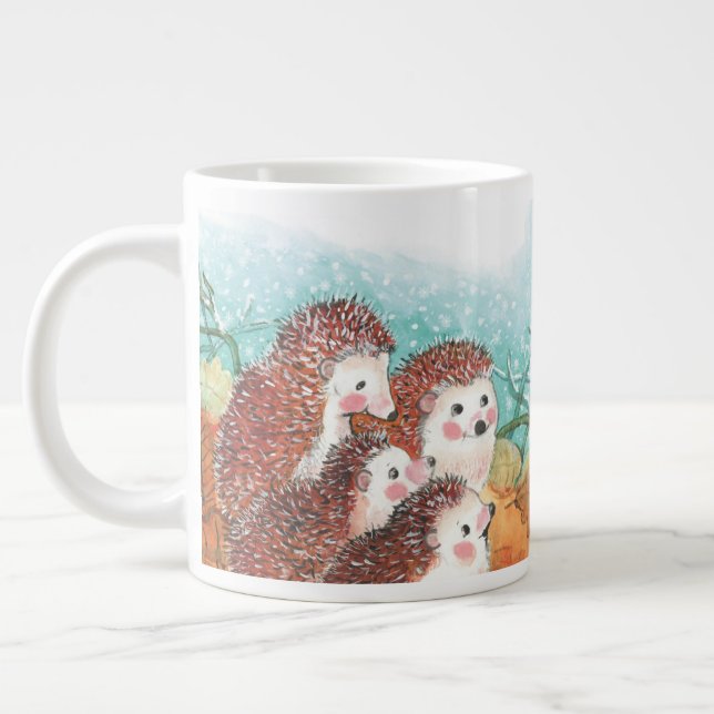 Caneca De Café Grande Hedgehogs conversando entre si ilustração (Esquerda)