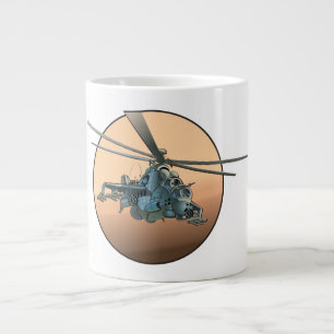 Caneca De Café Grande helicóptero de animação