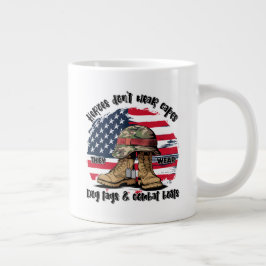 Caneca De Café Grande Heróis - Vestem Dog tags e combatem botas