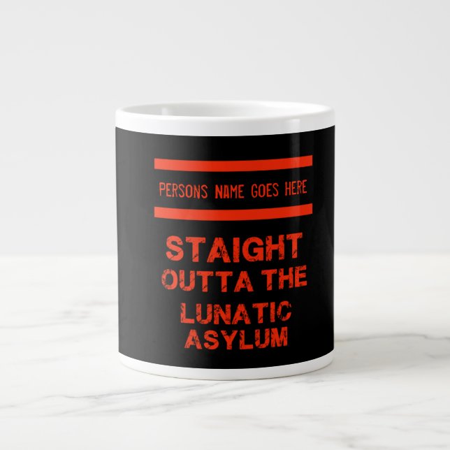Caneca De Café Grande Hetero fora do asilo lunático (Frente)