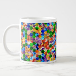 Caneca De Café Grande Hexágonos Horizontais Dot 20oz Mug