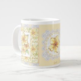 Caneca De Café Grande Hibiscus & lace AMARELO