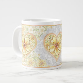 Caneca De Café Grande Hibiscus & lace AMARELO