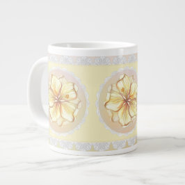 Caneca De Café Grande Hibiscus & lace AMARELO