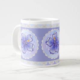 Caneca De Café Grande Hibiscus & lace BLUE