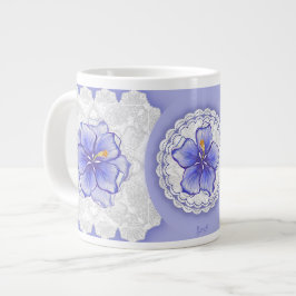 Caneca De Café Grande Hibiscus & lace BLUE