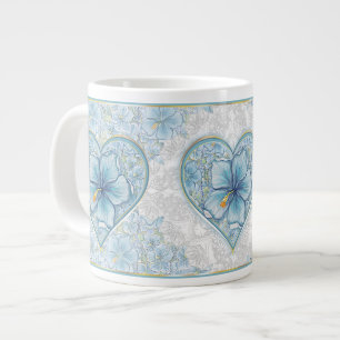 Caneca De Café Grande Hibiscus & lace TURQUOISE