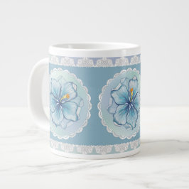 Caneca De Café Grande Hibiscus & lace TURQUOISE