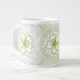 Caneca De Café Grande Hibiscus & lace WHITE