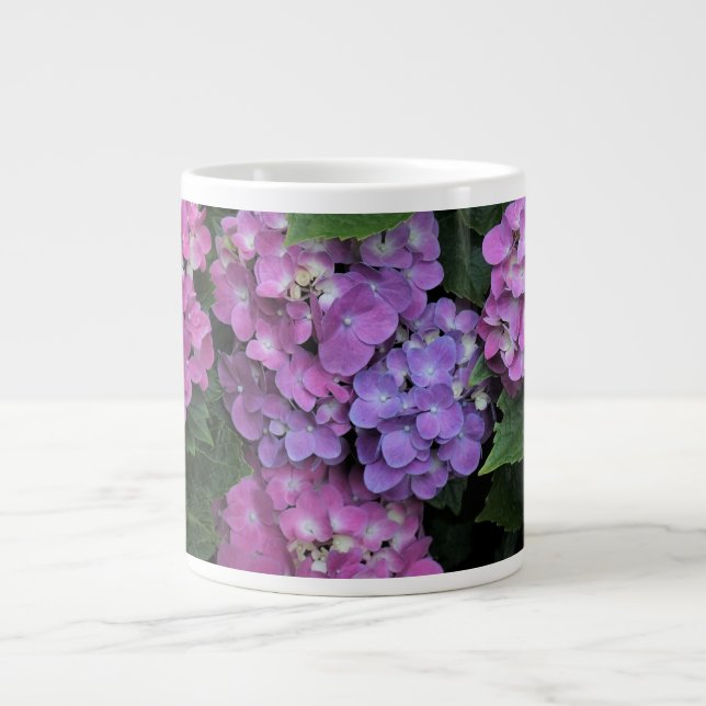 Caneca De Café Grande Hidrangea rosa (Frente)