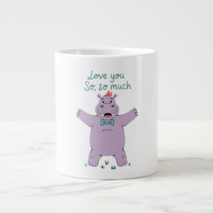 Caneca De Café Grande Hipopótamo Ama Você Tanto