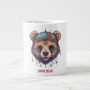 Caneca De Café Grande Hippie Bear I