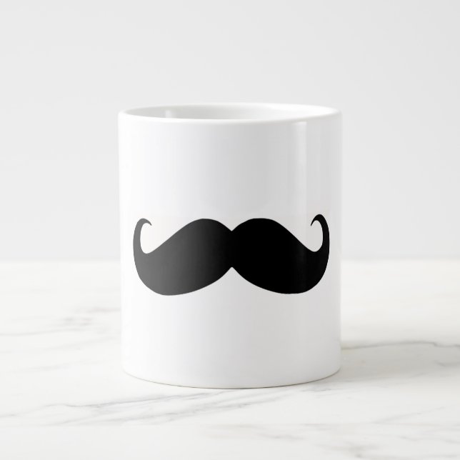Caneca De Café Grande Hipster bigode jumbo Mug (Frente)