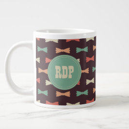 Caneca De Café Grande Hipster de Iniciais Personalizados Multicolor Bowt