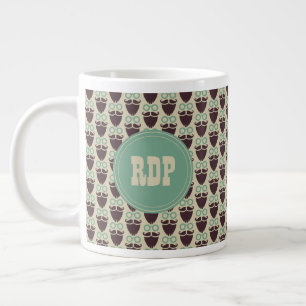 Caneca De Café Grande Hipster Iniciais Personalizadas Barras e Grampos