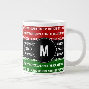 Caneca De Café Grande HISTÓRIA NEGRA COINCIDIÇÕES Monograma