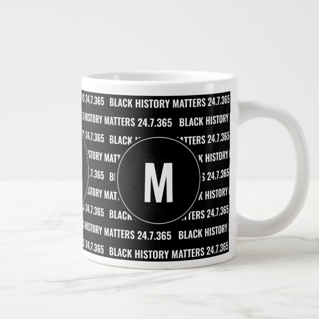 Caneca De Café Grande HISTÓRIA NEGRA DO Monograma (Direita)