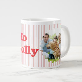 Caneca De Café Grande Ho Ho Ho Natal Alegre Listrado