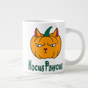 Caneca De Café Grande Hocus pawcus Halloween abóbora gengibre magia