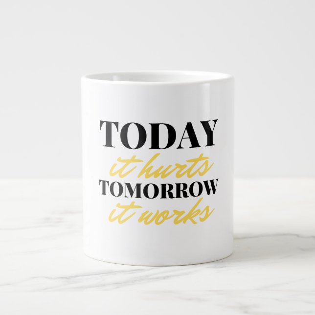 Caneca De Café Grande Hoje Dói Amanhã Funciona 2 (Frente)
