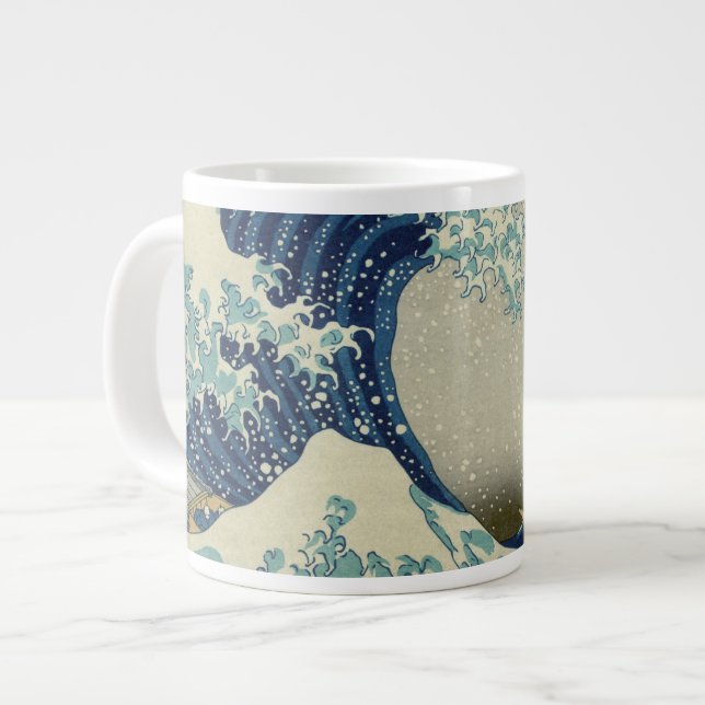 Caneca De Café Grande Hokusai é a onda de Excelentes de Kanagawa (Frente Esquerda)